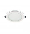 ΧΩΝΕΥΤΟ ΦΩΤΙΣΤΙΚΟ PANEL LED ΣΤΡΟΓΓΥΛΟ DOWNLIGHT ΓΥΑΛΙΝΟ LENA-RG Φ160x40mm 12W 3000K (ΘΕΡΜΟ ΦΩΣ) 1080Lm 2023430 VITO